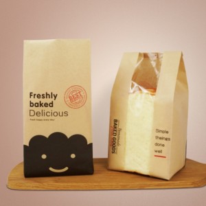 Zakázkové potištěné papírové sáčky kraft pro balení chleba pekárna cookie potravin